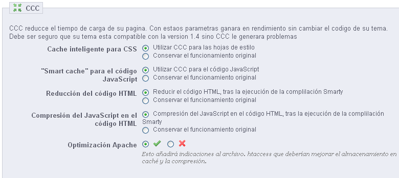 optimizacion ccc prestashop