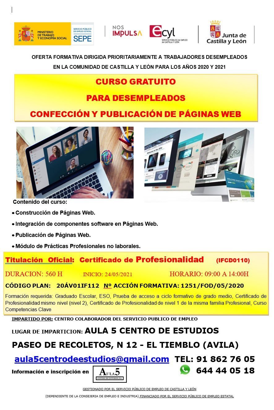 Cartel Curso Web 2021